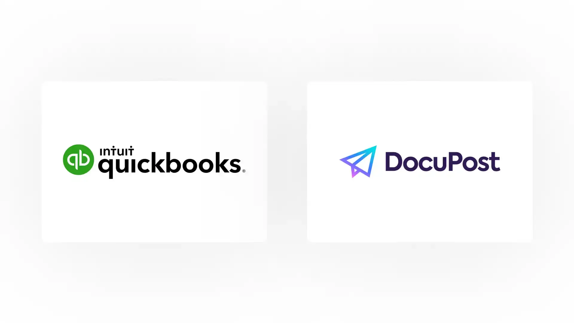 QuickBooks and DocuPost integration logos