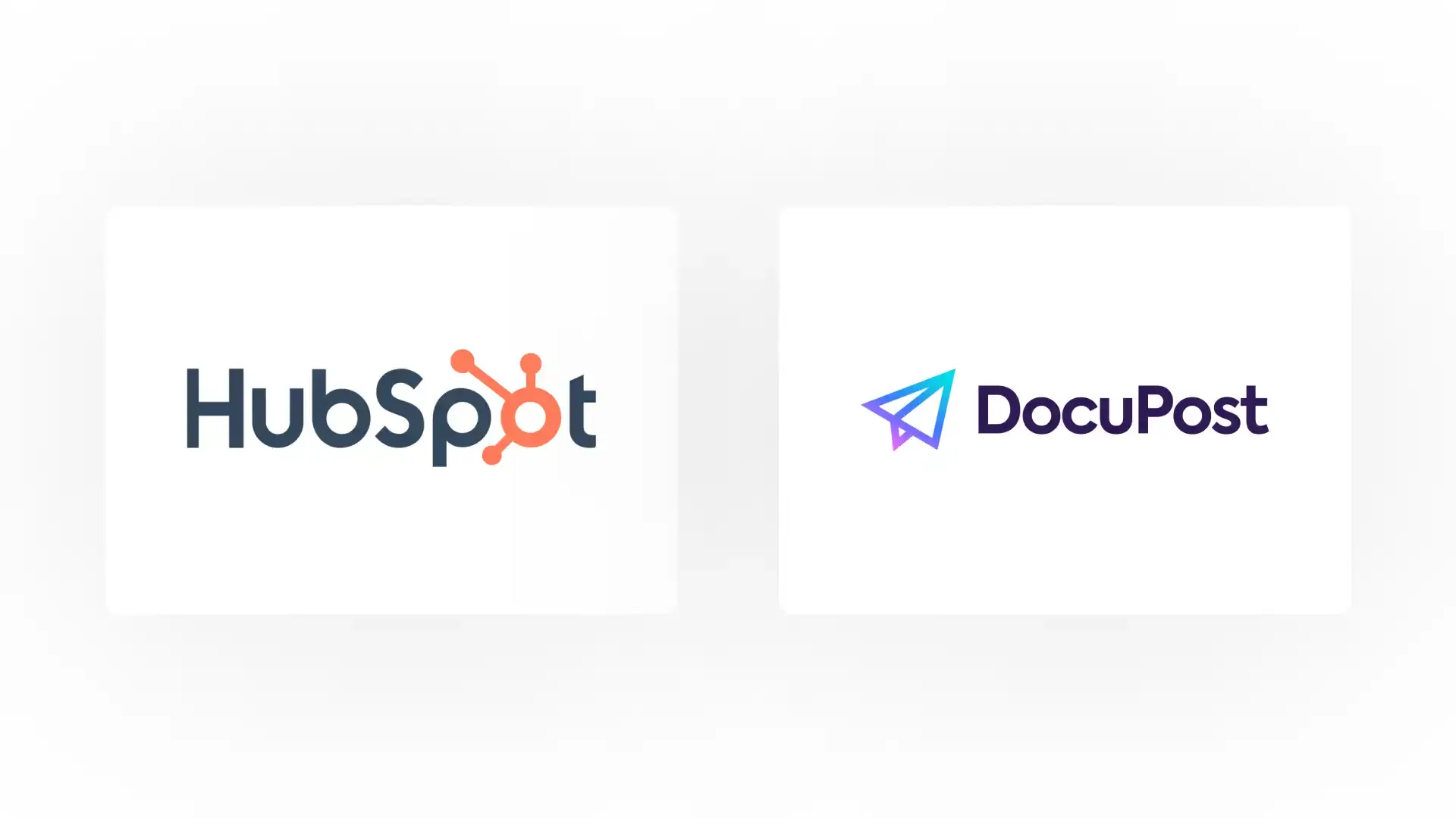 HubSpot and DocuPost integration logos